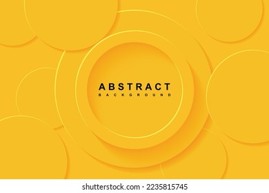 Abstract Background with 3d circle yellow papercut layer Free Vector Image