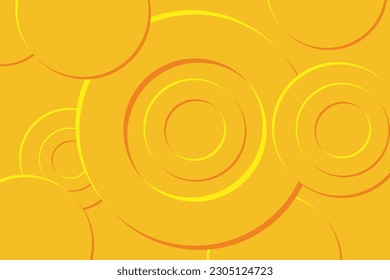Abstract Background with 3d circle yellow papercut layer. eps 10