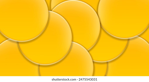 Abstract Background with 3d circle yellow papercut layer