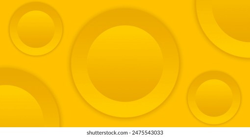 Abstract Background with 3d circle yellow papercut layer
