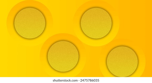 Abstract Background with 3d circle yellow papercut layer