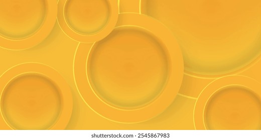 Abstract Background with 3d circle yellow papercut layer