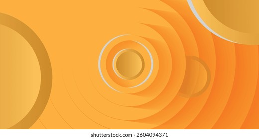 Abstract Background with 3d circle yellow papercut layer