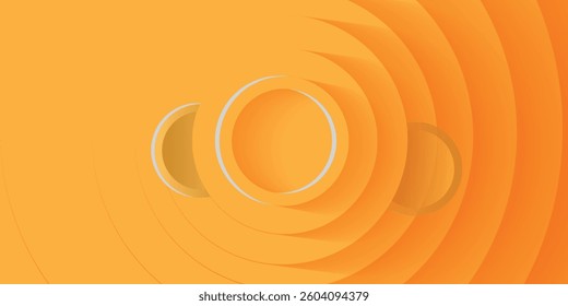 Abstract Background with 3d circle yellow papercut layer