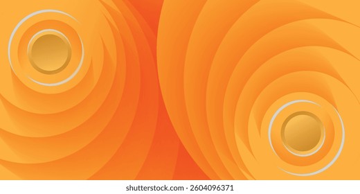 Abstract Background with 3d circle yellow papercut layer
