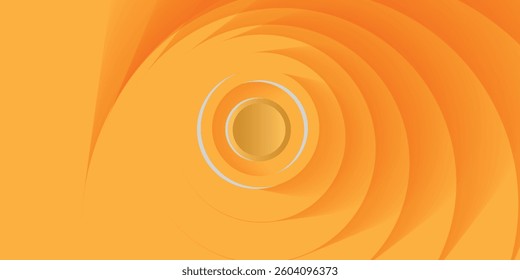 Abstract Background with 3d circle yellow papercut layer