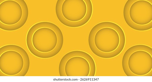 Plano de fundo abstrato com 3d círculo amarelo camada de papel