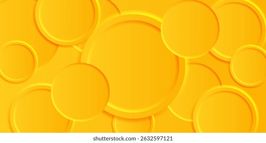 Fundo abstrato com 3d círculo amarelo camada de corte de papel, vrctor etc
