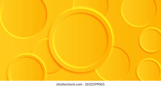 Abstract Background with 3d circle yellow papercut layer, vrctor etc