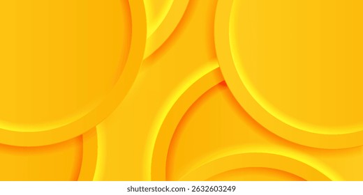 Plano de fundo abstrato com 3d círculo amarelo camada de papel