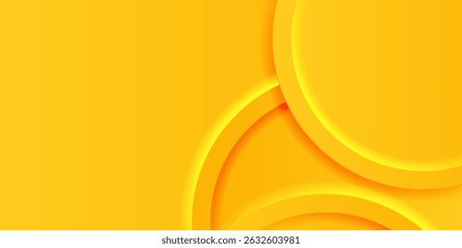 Plano de fundo abstrato com 3d círculo amarelo camada de papel