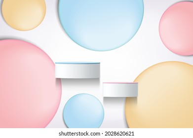 Abstract background with 3d circles. Pastel background.