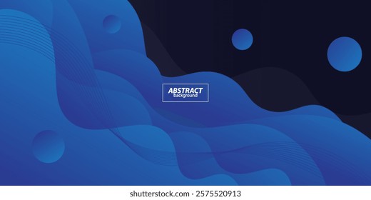 Abstract background of 3D colorful wave banner with blue solid color background. Vector Eps10