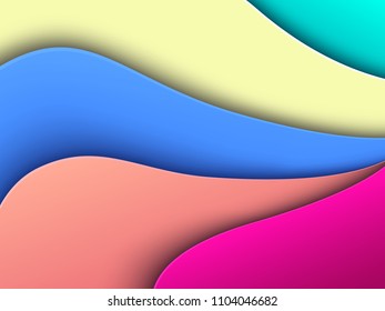 Fondo abstracto, ondas 3D coloridas , interesante ilustración vectorial ondulada 