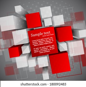 Abstract background with 3d cubes