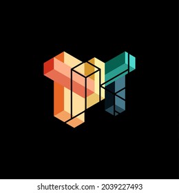 Abstract background. 3d cubes, cubic elements and blocks. Techno or business concept for wallpaper, banner, background, landing page