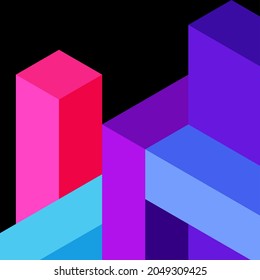 Abstract background. 3d cubes, cubic elements and blocks. Techno or business concept for wallpaper, banner, background, landing page
