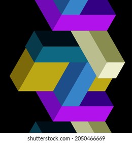 Abstract background. 3d cubes, cubic elements and blocks. Techno or business concept for wallpaper, banner, background, landing page