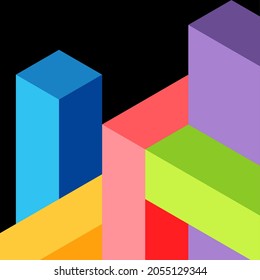 Abstract background. 3d cubes, cubic elements and blocks. Techno or business concept for wallpaper, banner, background, landing page