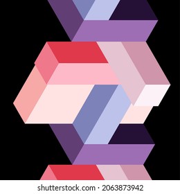 Abstract background. 3d cubes, cubic elements and blocks. Techno or business concept for wallpaper, banner, background, landing page