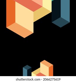 Abstract background. 3d cubes, cubic elements and blocks. Techno or business concept for wallpaper, banner, background, landing page