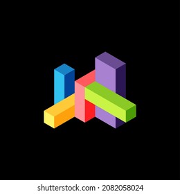 Abstract background. 3d cubes, cubic elements and blocks. Techno or business concept for wallpaper, banner, background, landing page