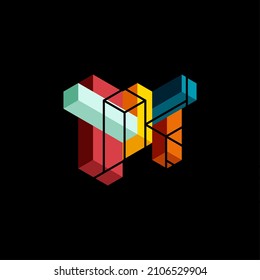 Abstract background. 3d cubes, cubic elements and blocks. Techno or business concept for wallpaper, banner, background, landing page