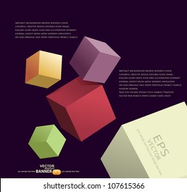 abstract  background with 3d cubes of different colors