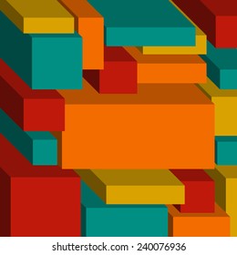 Abstract background with 3d cubes and rectangles