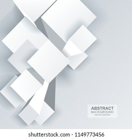 Abstract background with 3d cubes and rhombus,vector illustration.