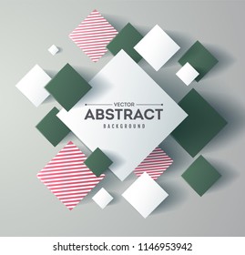 Abstract background with 3d cubes and squares