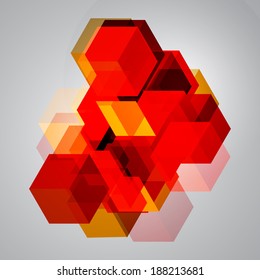 Abstract background of 3d cubes. Vector illustration.