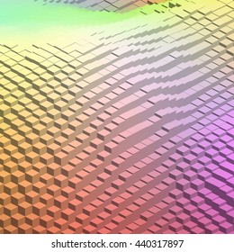 Abstract background with 3d cubes. Vector cube box for business concepts. Yellow, pink, orange colors. 