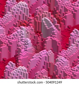 Abstract background with 3d cubes. Vector cube box for business concepts. Red, pink, white colors