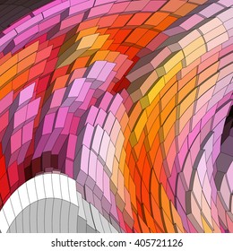 Abstract background with 3d cubes. White, pink, orange, yellow, red, vinous, mauve colors. 