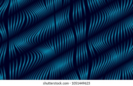 Abstract Background with 3d Effect in Futuristic Style. Metal Grid. Trendy Background with Wavy Stripes and Gradient for Web Design, Presentation, Poster, Wallpaper, Banner, Illustrations, Covers.