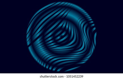 Abstract Background with 3d Effect in Futuristic Style. Illustration for Music Poster. Trendy Background with Circles and Gradient for Web Design, Presentation, Wallpaper, Banner, Covers.