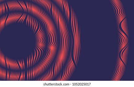 Abstract Background with 3d Effect in Futuristic Style. Illustration for Music Poster. Trendy Background with Wavy Stripes and Gradient for Web Design, Presentation, Wallpaper, Banner, Covers.