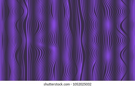 Abstract Background with 3d Effect in Futuristic Style. Illustration for Music Poster. Trendy Background with Wavy Stripes and Gradient for Web Design, Presentation, Wallpaper, Banner, Covers.