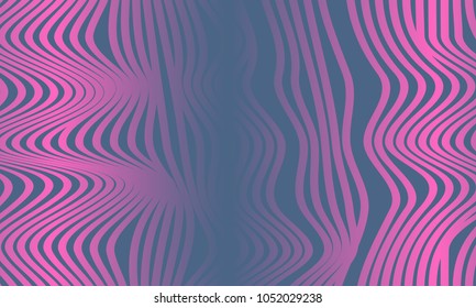 Abstract Background with 3d Effect in Futuristic Style. Illustration for Music Poster. Trendy Background with Wavy Stripes and Gradient for Web Design, Presentation, Wallpaper, Banner, Covers.