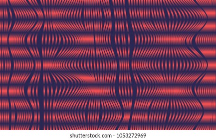 Abstract Background with 3d Effect in Futuristic Style. Metal Grid. Trendy Background with Wavy Stripes and Gradient for Web Design, Presentation, Poster, Wallpaper, Banner, Illustrations, Covers.