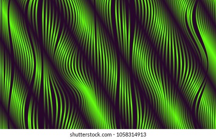 Abstract Background with 3d Effect in Futuristic Style. Metal Grid. Trendy Background with Wavy Stripes and Gradient for Web Design, Presentation, Poster, Wallpaper, Banner, Illustrations, Covers.
