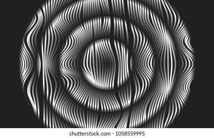 Abstract Background with 3d Effect in Futuristic Style. Metal Grid. Trendy Background with Wavy Stripes and Gradient for Web Design, Presentation, Poster, Wallpaper, Banner, Illustrations, Covers.