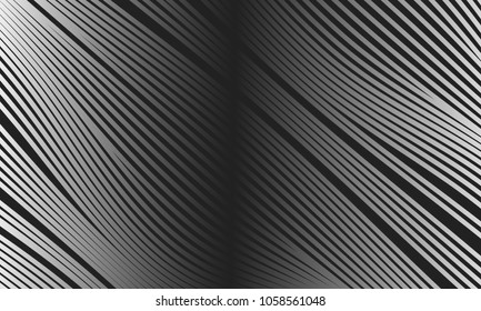 Abstract Background with 3d Effect in Futuristic Style. Metal Grid. Trendy Background with Wavy Stripes and Gradient for Web Design, Presentation, Poster, Wallpaper, Banner, Illustrations, Covers.