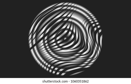 Abstract Background with 3d Effect in Futuristic Style. Metal Grid. Trendy Background with Wavy Stripes and Gradient for Web Design, Presentation, Poster, Wallpaper, Banner, Illustrations, Covers.