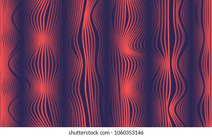 Abstract Background with 3d Effect in Futuristic Style. Metal Grid. Trendy Background with Wavy Stripes and Gradient for Web Design, Presentation, Poster, Wallpaper, Banner, Illustrations, Covers.
