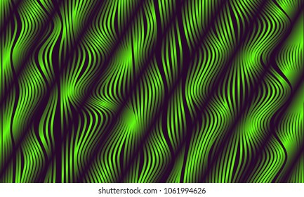 Abstract Background with 3d Effect in Futuristic Style. Metal Grid. Trendy Background with Wavy Stripes and Gradient for Web Design, Presentation, Poster, Wallpaper, Banner, Illustrations, Covers.