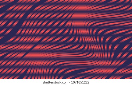 Abstract Background with 3d Effect in Futuristic Style. Metal Grid. Trendy Background with Wavy Stripes and Gradient for Web Design, Presentation, Poster, Wallpaper, Banner, Illustrations, Covers.