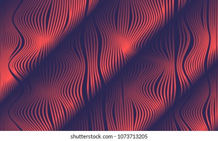 Abstract Background with 3d Effect in Futuristic Style. Metal Grid. Trendy Background with Wavy Stripes and Gradient for Web Design, Presentation, Poster, Wallpaper, Banner, Illustrations, Covers.