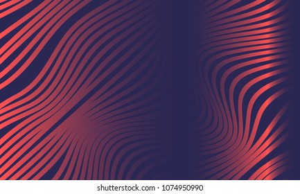 Abstract Background with 3d Effect in Futuristic Style. Metal Grid. Trendy Background with Wavy Stripes and Gradient for Web Design, Presentation, Poster, Wallpaper, Banner, Illustrations, Covers.